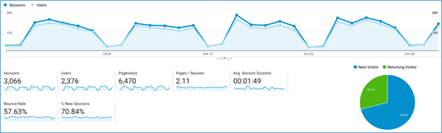 Image: Google Analytics chart data being reviewed by NicheLabs to help grow your traffic. SEO by Nichelabs Digital Marketing Agency. Atlanta GA and Naples FL.